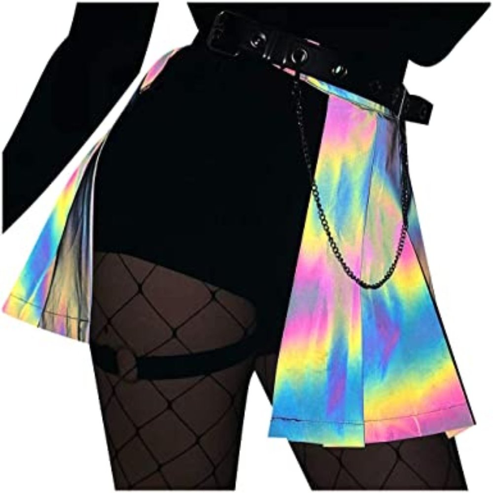 Moeflavor Dolls Kill reflective skirt with shorts
